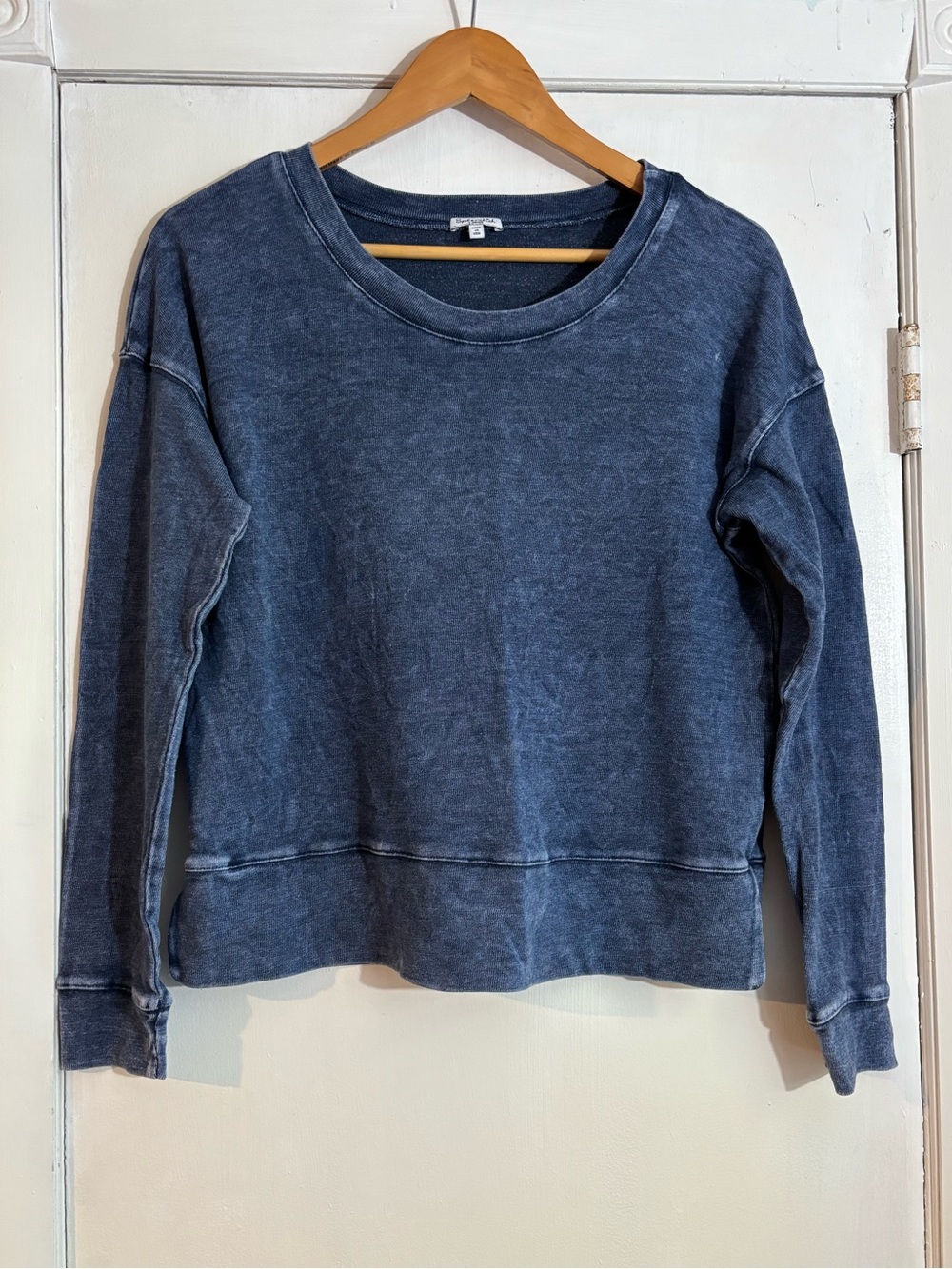 Splendid Washed Navy Long Sleeve Crewneck Sweatshirt - Women